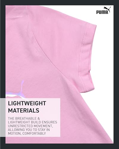Image of PUMA Girls T Shirts - 2 Pack Short Sleeve Logo Graphic Tees - Casual Everyday Athletic Shirts for Girls (Sizes: S-XL)