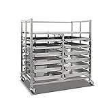  Griglia per teglie da forno in acciaio inossidabile, griglia per teglie per pane, griglia per raffreddamento pane commerciale con ruote, carrello per teglie multistrato con serratura, utilizzato in