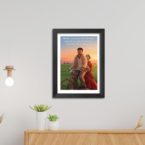 Image of TenorArts Laapataa Ladies Quotes Poster Bollywood Movie Vector Art Vector Art Posters Photo Framed Painting With Black Wooden Textures (12inches x 9inches)