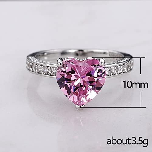 925 Sterling Silver Plated Cubic Zirconia Heart Promise Ring for Women2
