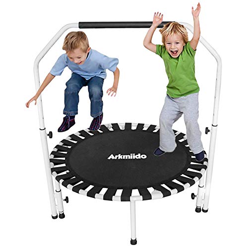 Arkmiido Cama Elástica Exterior para Nino Camas Elasticas para Niños Exterior y Interior Trampolines Fitness Columpio Jardin Exterior Cama Elástica Plegable 40 Inch Peso Máximo 150 kg