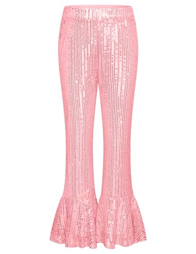 Image of GRACE KARIN Girls Sequin Pants Sparke Trouser Glitter Dance Bell Bottoms 5-14