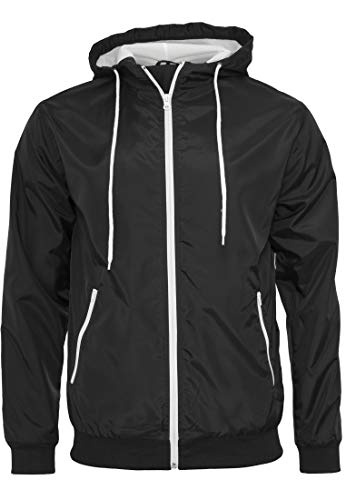 TrendClub100® Herren Regenjacke Nasser Wolkenbruch Windrunner (Schwarz-Weiß, XXL) Cover