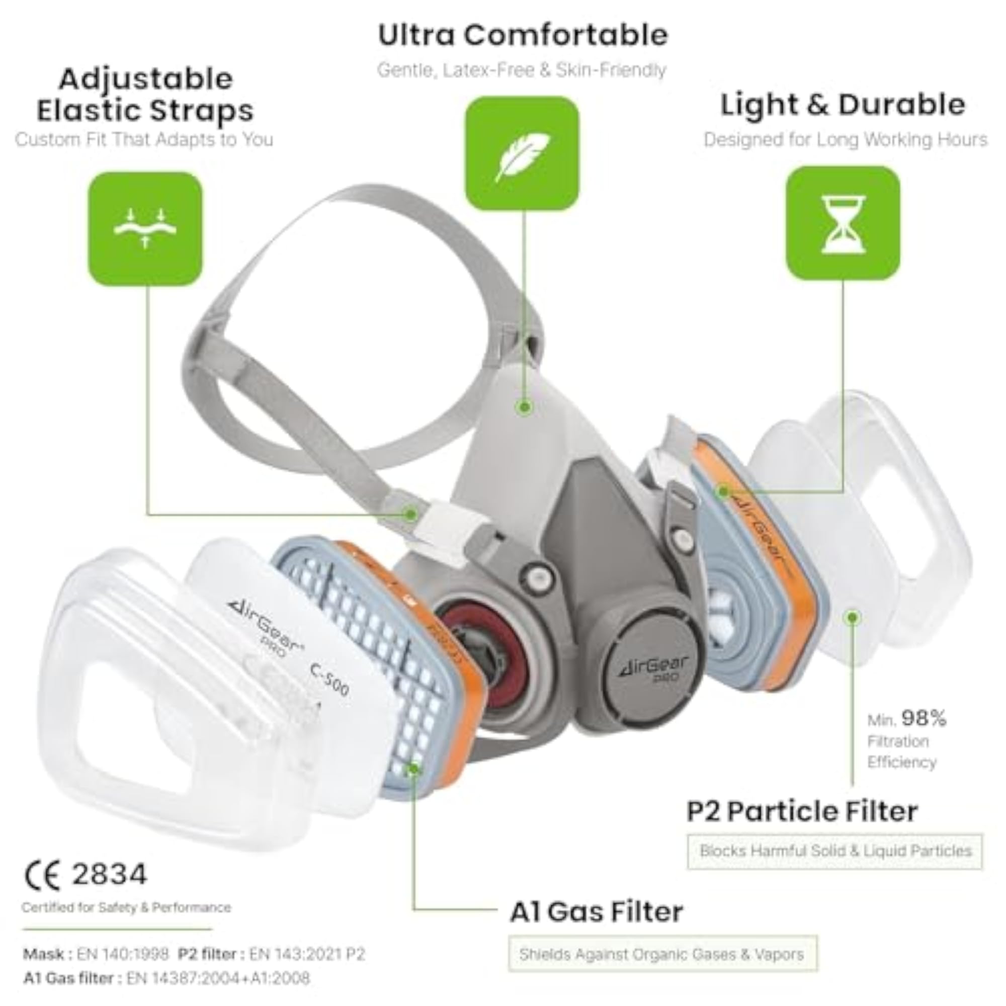 Full Face Gas Mask for Chemical & Fire Safety