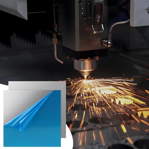 LALAGO 4 Stück 15 x 15CM 304 Edelstahlblech, 0.5mm Dicke Edelstahlplatten mit Doppelseitige Folie, Unmagnetisch Metallblech, Quadrat Metallplatte Feinblech für Reparatur, Schweißen, DIY Basteln