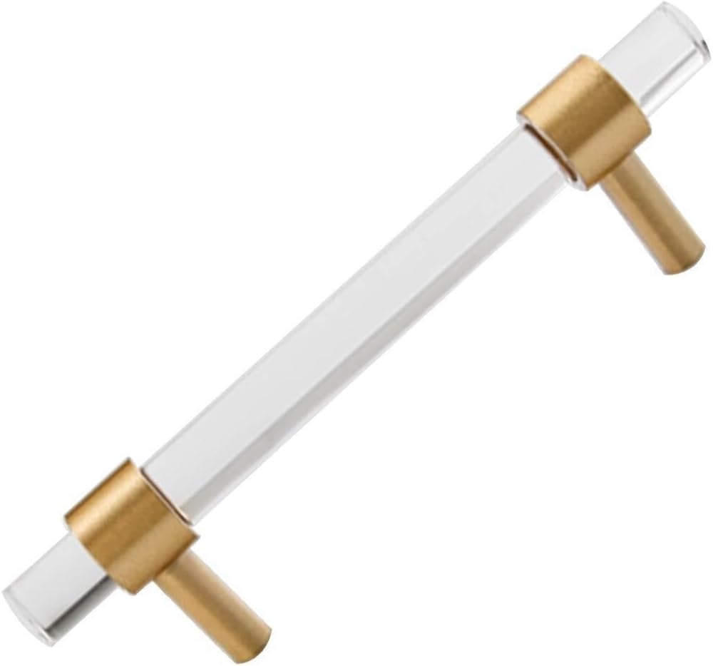 ,Door Cupboard Knobs,Furniture Drawer Pulls,Round Transparent Acrylic Cabinet Handle Furniture Handles Handles Acrylic Furniture Handle Kitchen Drawer Knobs Gold Modern Knob Clear Crystal Hand Furnitu