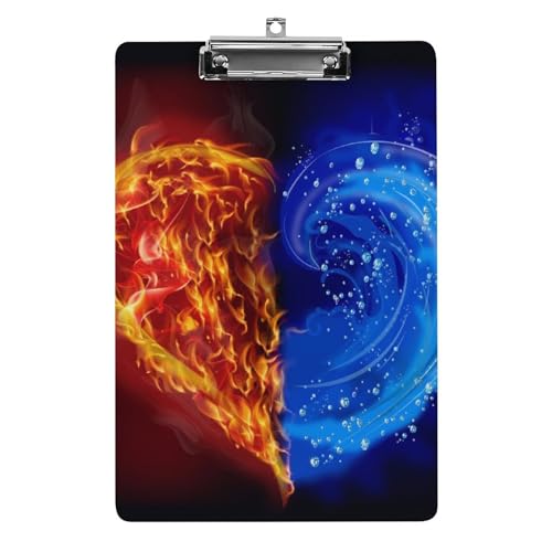 Porte-bloc A4 avec clip à profil bas Glace Et Feu pour écrire debout sans table