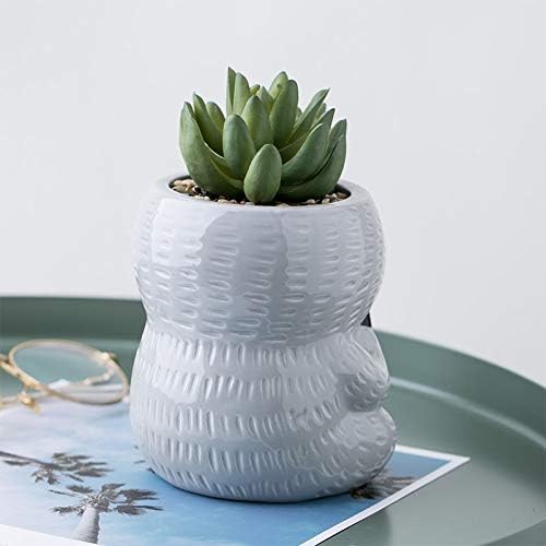 Miniatura 5 de SILVERFEVER Maceta colgante de perezoso  Maceta para suculentas  Macetas de cerámica para interiores y exteriores  Contenedor de maceta (1, gris de