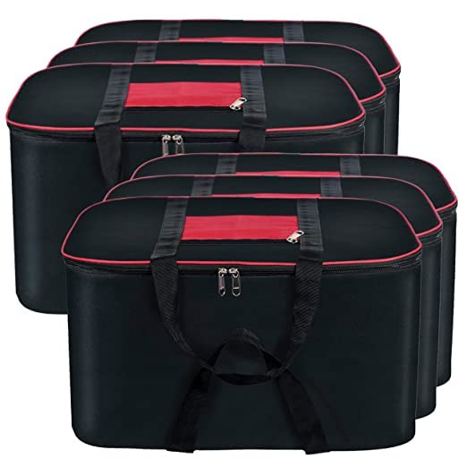 INFERNO 6-Pack Nylon Large Size Underbed Storage Bag | Blanket storage bags | Large Packing Bags For Clothes Storage | Storage Organizer Box Cloth Bag (54x46x28 cm,BLACK & RED) (B0C2CS7SF8) Amazon Price History, Amazon Price Tracker