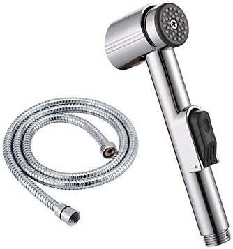 Chrome Toilet Hand Held Bidet Shattaf Cloth Diaper Sprayer with 80-inch Extra Long Hose and Bracket Holder, LP900