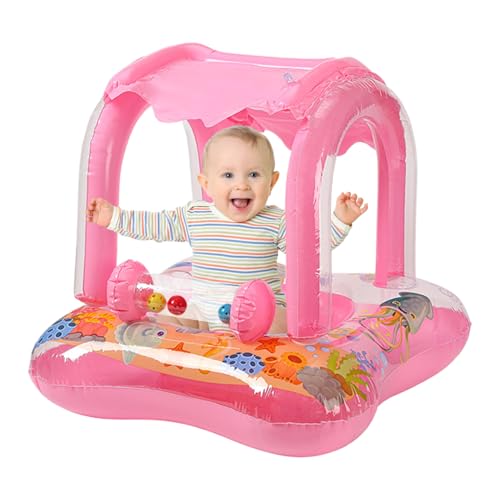 Flotteur de piscine pour bébé avec abri anti-UV gonflable pour enfant