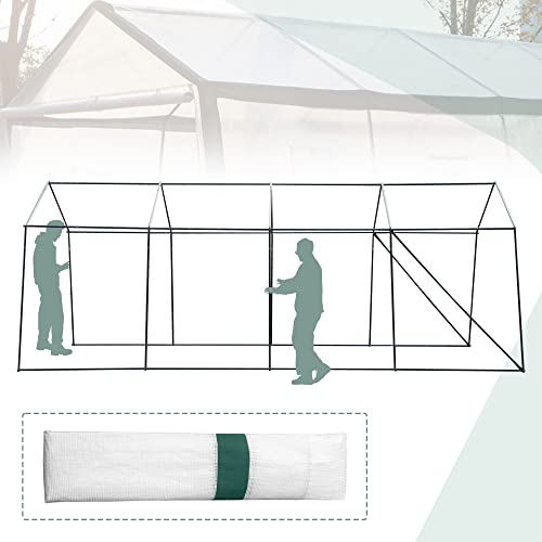 Meetleisure Walk-In Tunnel Greenhouse, A-Shape Top Outdoor Greenhouse With Transparent Cover, Backyard Greenhouse Heavy Duty, 8 Roll-Up Side Windows Reserved #TOP2