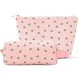 Matériau Doux - La couche externe Trousse Maquillage est composée de Cord pour un confort agréable à la main, le tissu double couche est conçu pour être plus solide, lavable en machine et ne se décolore pas facilement.