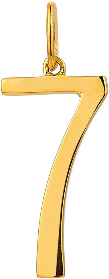 14k Yellow Gold Number 0-9 Charm Pendant - Select Option