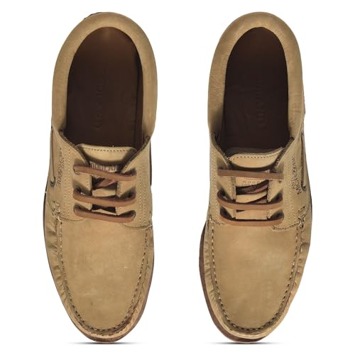 Image of Woodland Men Camel Boat Shoes