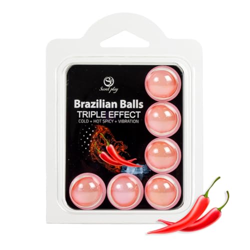 6 boules de massage brésiliennes triple effet froid, chaud et vibration - BZ3699-1