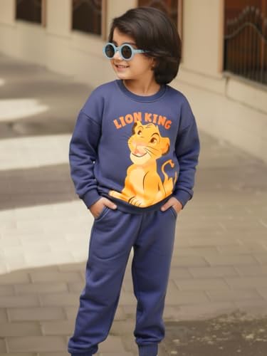 Image of Nap Chief Kids Cotton Official Disney The Lion King Characters Printed Co ord set for Boys & Girls, Sweatshirt and Joggers Clothing Set for Casual Wear