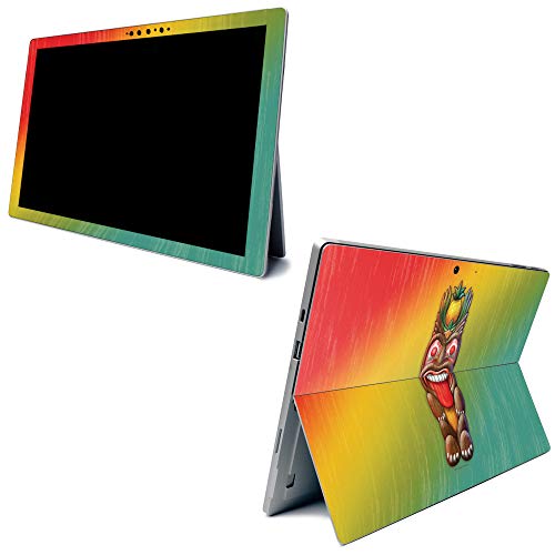 Image of MightySkins Carbon Fiber Skin for Microsoft Surface Pro 7 - Tiki Man | Textured Carbon Fiber Finish | Easy to Apply, Remove, and Change Styles | Made in The USA