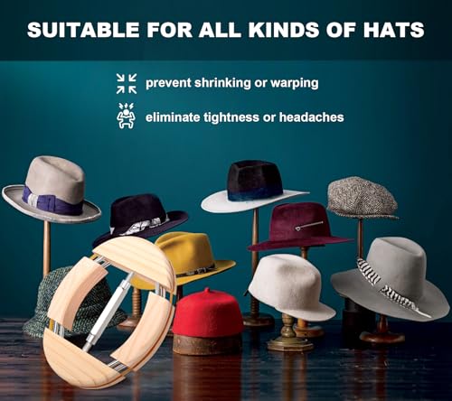 Image of Hat Stretcher 4 Way, Hat Stretcher for Fitted Hats Size 6 7 /8 to 8 1 /2, Hat Jack Stretcher, Heavy Duty of Hat Extender
