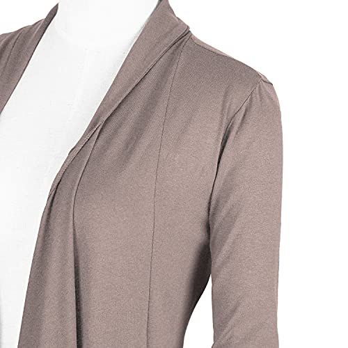 Image of Urban CoCo Women's Drape Front Open Cardigan Long Sleeve Irregular Hem
