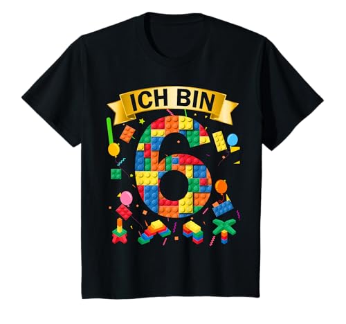 Kinder 6th Birthday Boy Girl Gift Idea Outfit Ich Bin 6 T-Shirt