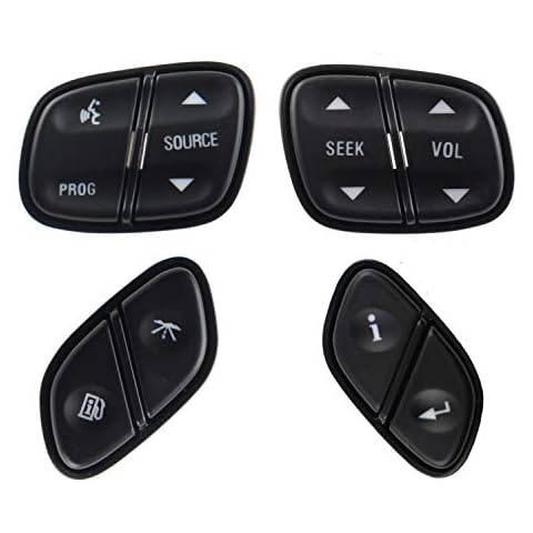 Steering Wheel Control Switch Button Replacement for 2003-2009 Silverado Suburban Tahoe Avalanche GMC Sierra Yukon Escalade Replaces# 21997738, 21997739, 1999442, 1999443 Cover