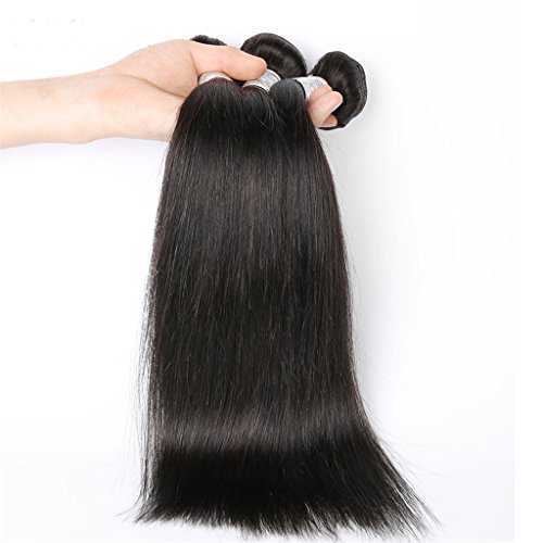 Amesha Hair Malaysian Straight Hair Wefts 100% Human Hair Bundles Top Hair Extension Natural Color 3 Bundles (8 10 12inch)