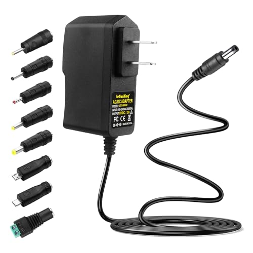 LeTaoXing Universal 6V 2A Power Supply Adapter AC 6 Volt 2000mA Wall Charger with DC in 8 Plug Jacks Replacement for 6V 1500mA 1000mA 900mA 800mA 600mA 500mA 400mA 300mA Device Power Cord