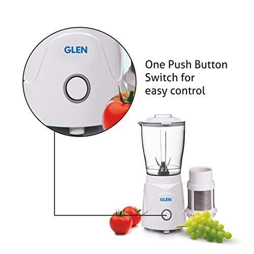 Image of GLEN Polycarbonate Mini Blender Plus Grinder 4045 N Bg, 350 Watt, White