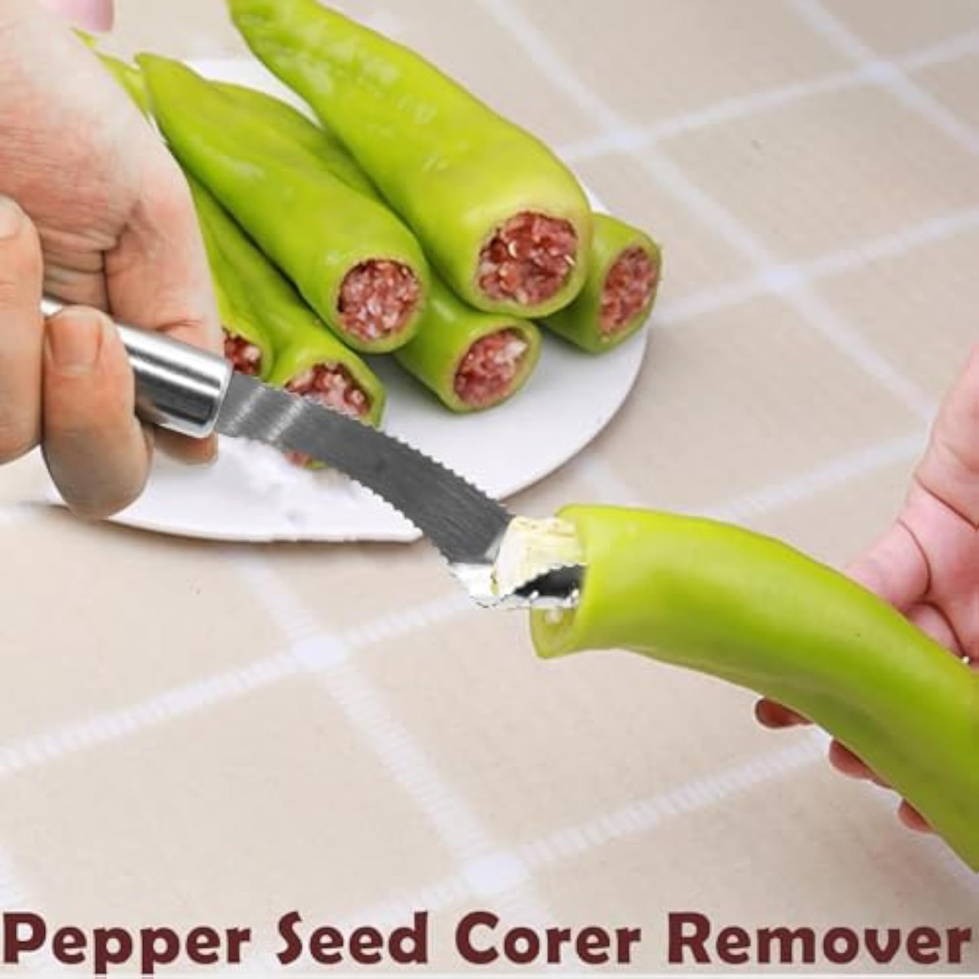 4pcs Pepper Corer Seed Remover Kitchen Tool Set