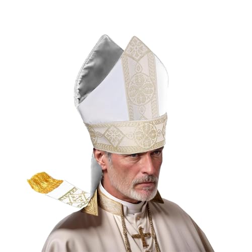 UniqKaliber Chapeau d'évêque papal Mitre pour Halloween, cosplay, fête