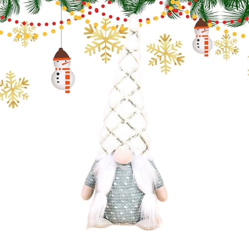 Lutin de Noël en peluche brillante de 45 cm pour décoration de fête