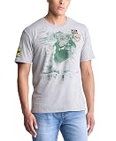 Buffalo David Bitton Men's Short Sleeve Crew Neck Graphic Tee, Heather Grey, Large