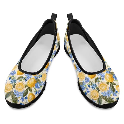 Pugasmiru Women's Knit Dress Shoes Round Toe Flats Comfort Slip