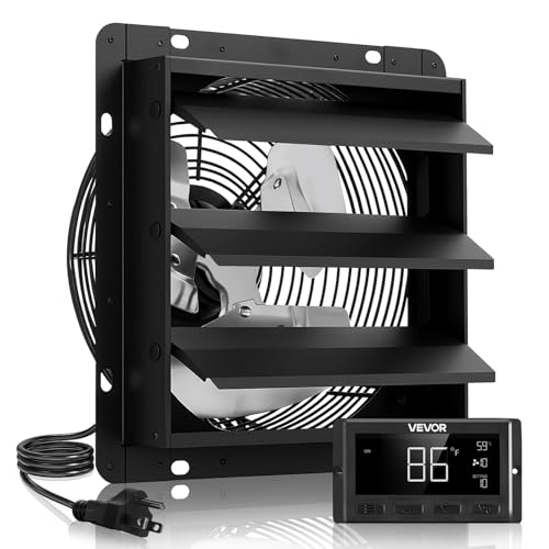 VEVOR 12 inch Exhaust Fan, Wall Mounted Attic Fan with Variable Speed, Temperature & Humidity Controller, 1500 CFM, Automatic Shutter by VEVOR - Used condition - US$52.37