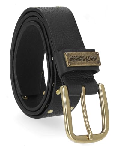 Harley-Davidson Women's Vintage Rivet Stud Strap Genuine Leather Belt - Black2
