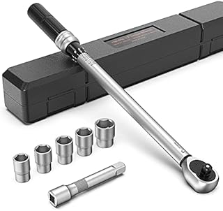 Handife 1/2 Torque Wrench 30-210Nm High Precision, 1/2 Inch Drive with Double Scale, Includes Wrench Socket Set, Extension Bar, Storage Box