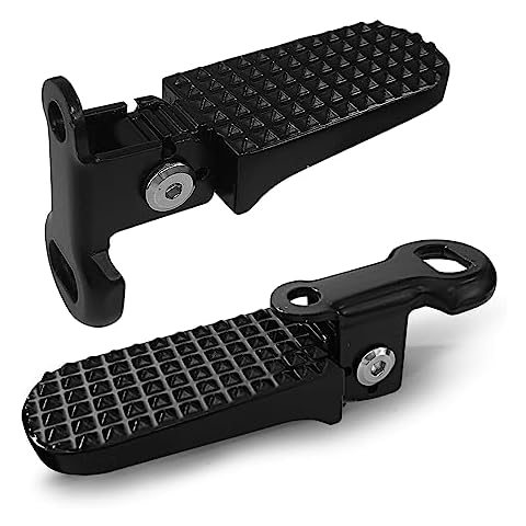 RainFlowwer 1 Pair Foot Pegs, 11x4cm Aluminium Alloy Anti-Skid Folding Foot Rest Stunt Pegs Rear Feet Pedals for Mountain Bike E-Bike Motorcycle Cover