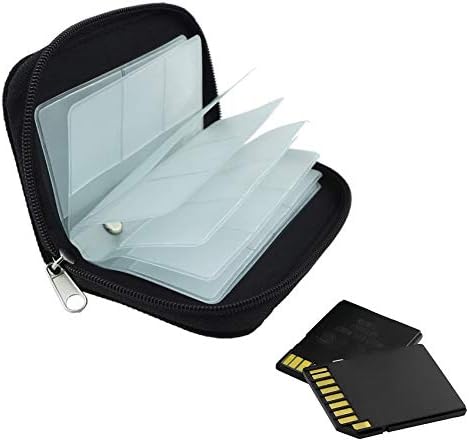 JeoPoom Memory Card Pocket, 22 Slots Suitable For Up To Sd, Sdhc, Micro Sd, Mini Sd, Cf, Microfiber, For Storage And For On The Go (4 Large + 18 Smaller)