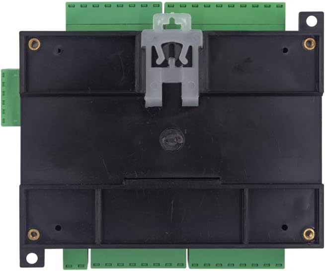 Indietro view of the Seeku FX1N-30MR PLC, showing the mounting clips and screw holes for installation.