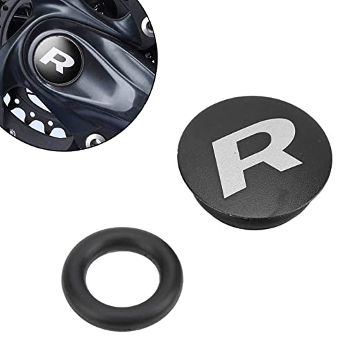 Bike Crank Dust Caps, Crankset Dust Cover - Aluminum Alloy Center Shaft Caps with Rubber Ring for Mountain Bike Road Bicycle(Black) - Image 2