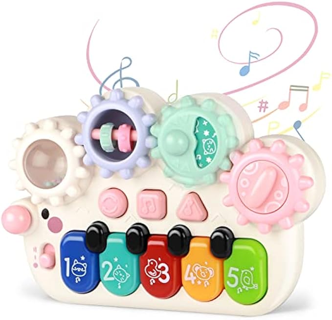 BAOLI Baby Piano Toys, Toddler Musical Hedgehog Piano Keyboard Toy W/ Lights Sounds, Early Learning Educational Sensory Toy, Birthday Gift for Infant Baby Toddler Boys & Girls 6-18 Months - White