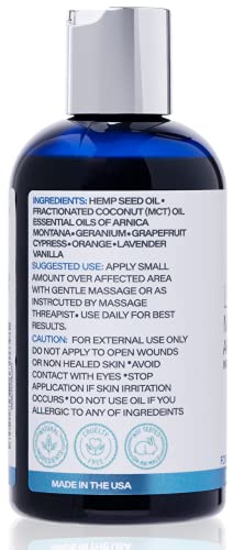 Lymphatic Massage Oil: Natural Hemp Oil For Manual Lymphatic Drainage, Lipedema, Lymphedema, Cavitation, Post Surgery Mld I Liposuction, 360 Lipo, Bbl,Tummy Tuck, Massager I Arnica, Lavender I 8.5Oz #TOP1