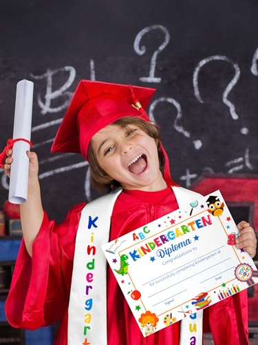Image of QZYL Kindergarten Graduation Cap and Gown Set, 2026 Congrats Grad Outfit with Tassel & Certificate for Kindergarten
