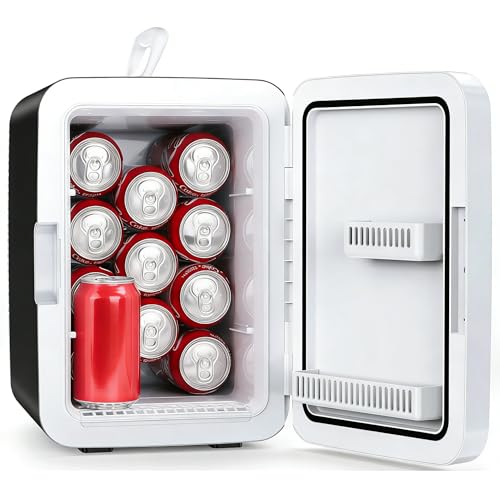 Image of Antarctic Star 10L Compact Mini Fridge, Portable Small Refrigerator with AC /DC Dual Power, Thermoelectric Cooler for Beverage, Skincare, Food, Bedroom, Office, Dorm & Car, White