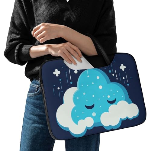 Bolso para portátil impermeable de 17 pulgadas con nubes blancas miniatura 2