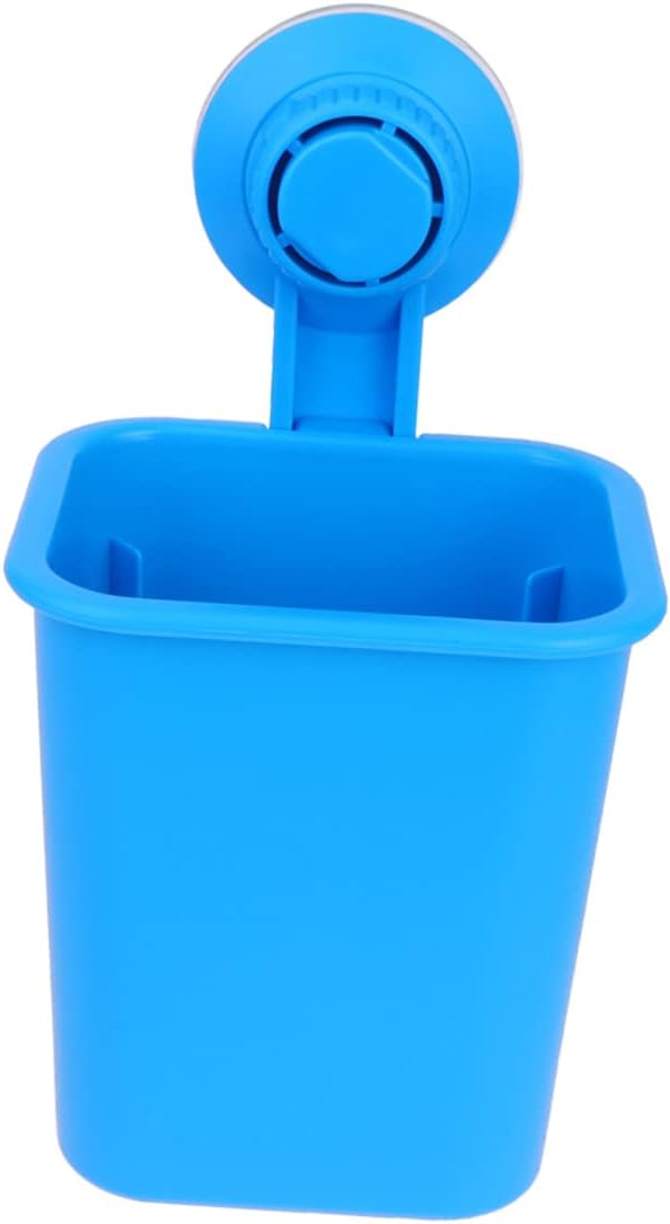 Punch Free Suction Cup Toothbrush Holder Wall Storage Stand Blue