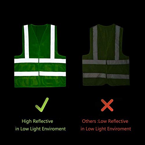 Jsungo High Visibility Safety Vest 10 Pack, Yellow Reflective Vest With 2 Inch Hi Vis Silver Strip, Construction Vest For Men & Women, Universal Size #TOP5