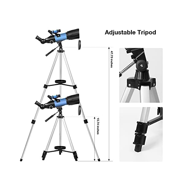 Teleskop Astronomie - Fernrohr Teleskop für Kinder & Erwachsene und Einsteiger 400x70mm Astronomisches Refraktor… – Bild 5