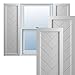 Ekena Millwork TFP001HB18X073PR True Fit PVC Single Panel Herringbone Modern Style Fixed Mount Shutters, (Per Pair-Hardware Not Included), 18"W x 73"H, Primed